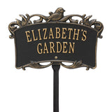 Whitehall Song Bird Garden Lawn Personalized Plaque - Black/Gold