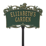 Whitehall Song Bird Garden Lawn Personalized Plaque - Green/Gold