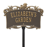 Whitehall Song Bird Garden Lawn Personalized Plaque - Bronze/Gold