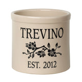 Whitehall Dogwood Branch Established 2 Gallon Personalized Crock - Black Engraving/Bristol Crock