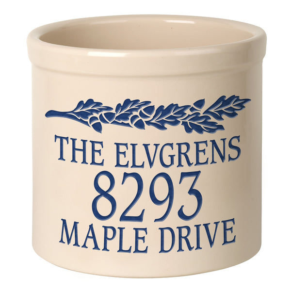 Whitehall Products Whitehall Oak Leaf Banner 2 Gallon Stoneware Personalized Crock