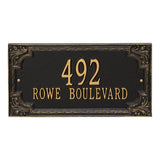 Whitehall Penbrook Signature Grande Wall 2-Line Personalized Address Plaque - Black/Gold