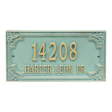 Whitehall Penbrook Signature Grande Wall 2-Line Personalized Address Plaque - Bronze/Verdi