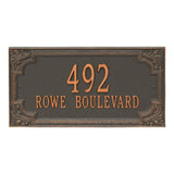 Whitehall Penbrook Signature Grande Wall 2-Line Personalized Address Plaque - Forged Copper