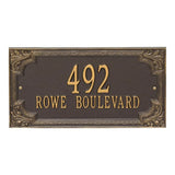 Whitehall Penbrook Signature Grande Wall 2-Line Personalized Address Plaque - Bronze/Gold