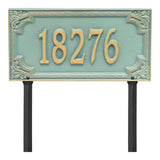 Whitehall Penbrook Signature Grande Lawn 1-Line Personalized Address Plaque - Bronze/Verdi