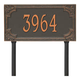 Whitehall Penbrook Signature Grande Lawn 1-Line Personalized Address Plaque - Forged Copper