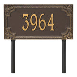Whitehall Penbrook Signature Grande Lawn 1-Line Personalized Address Plaque - Bronze/Gold