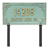 Whitehall Penbrook Signature Grande Lawn 2-Line Personalized Address Plaque - Bronze/Verdi