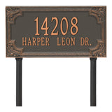 Whitehall Penbrook Signature Grande Lawn 2-Line Personalized Address Plaque - Forged Copper