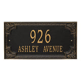 Whitehall Penbrook Signature Extra Grande Wall 2-Line Personalized Address Plaque - Black/Gold