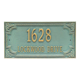 Whitehall Penbrook Signature Extra Grande Wall 2-Line Personalized Address Plaque - Bronze/Verdi