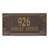 Whitehall Penbrook Signature Extra Grande Wall 2-Line Personalized Address Plaque - Bronze/Gold