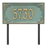 Whitehall Penbrook Signature Extra Grande Lawn 1-Line Personalized Address Plaque - Bronze/Verdi