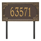 Whitehall Penbrook Signature Extra Grande Lawn 1-Line Personalized Address Plaque - Bronze/Gold