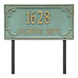 Whitehall Penbrook Signature Extra Grande Lawn 2-Line Personalized Address Plaque - Bronze/Verdi