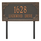 Whitehall Penbrook Signature Extra Grande Lawn 2-Line Personalized Address Plaque - Forged Copper