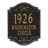 Whitehall Glen Haven Signature Grande Wall 3-Line Personalized Address Plaque - Black/Gold