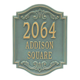 Whitehall Glen Haven Signature Extra Grande Wall 3-Line Personalized Address Plaque - Bronze/Verdi