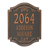Whitehall Glen Haven Signature Extra Grande Wall 3-Line Personalized Address Plaque - Forged Copper