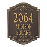 Whitehall Glen Haven Signature Extra Grande Wall 3-Line Personalized Address Plaque - Bronze/Gold