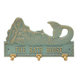 Whitehall Mermaid Hook Personalized Plaque - Bronze Verdigris