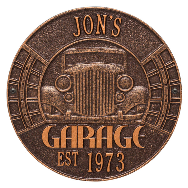 Whitehall Products Whitehall Vintage Car Garage Personalized Plaque Standard Wall 2-Line