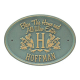 Whitehall Bless This Home Monogram Oval Standard Wall 1-Line Personalized Address Plaque - Bronze/Verdigris