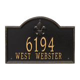 Whitehall Bayou Vista Standard Wall 2-Line Personalized Address Plaque - Black/Gold