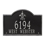Whitehall Bayou Vista Standard Wall 2-Line Personalized Address Plaque - Black/Silver
