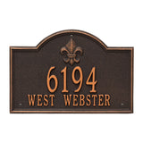 Whitehall Bayou Vista Standard Wall 2-Line Personalized Address Plaque - Oil-Rubbed Bronze