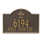 Whitehall Bayou Vista Standard Wall 2-Line Personalized Address Plaque - Bronze/Gold