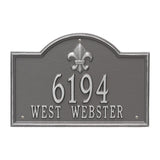 Whitehall Bayou Vista Standard Wall 2-Line Personalized Address Plaque - Pewter/Silver