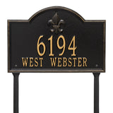 Whitehall Bayou Vista Standard Lawn 2-Line Personalized Address Plaque - Black/Gold
