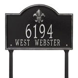 Whitehall Bayou Vista Standard Lawn 2-Line Personalized Address Plaque - Black/Silver