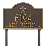 Whitehall Bayou Vista Standard Lawn 2-Line Personalized Address Plaque - Bronze/Gold