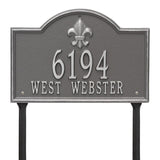 Whitehall Bayou Vista Standard Lawn 2-Line Personalized Address Plaque - Pewter/Silver