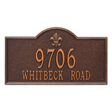 Whitehall Bayou Vista Estate Wall 2-Line Personalized Address Plaque - Antique Copper