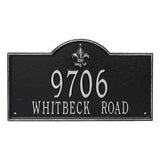 Whitehall Bayou Vista Estate Wall 2-Line Personalized Address Plaque - Black/Silver