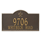 Whitehall Bayou Vista Estate Wall 2-Line Personalized Address Plaque - Bronze/Gold