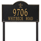 Whitehall Bayou Vista Estate Lawn 2-Line Personalized Address Plaque - Black/Gold