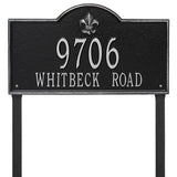 Whitehall Bayou Vista Estate Lawn 2-Line Personalized Address Plaque - Black/Silver