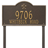 Whitehall Bayou Vista Estate Lawn 2-Line Personalized Address Plaque - Bronze/Gold