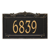 Whitehall Sheridan Signature Extra Grande Wall 1-Line Personalized Address Plaque - Black/Gold