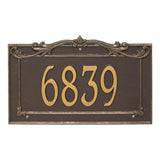 Whitehall Sheridan Signature Extra Grande Wall 1-Line Personalized Address Plaque - Bronze/Gold