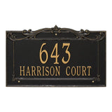 Whitehall Sheridan Signature Extra Grande Wall 2-Line Personalized Address Plaque - Black/Gold