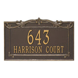 Whitehall Sheridan Signature Extra Grande Wall 2-Line Personalized Address Plaque - Bronze/Gold