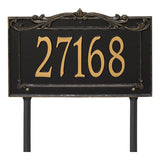 Whitehall Sheridan Signature Extra Grande Lawn 1-Line Personalized Address Plaque - Black/Gold