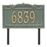 Whitehall Sheridan Signature Extra Grande Lawn 1-Line Personalized Address Plaque - Bronze/Verdi