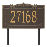 Whitehall Sheridan Signature Extra Grande Lawn 1-Line Personalized Address Plaque - Bronze/Gold